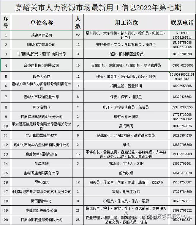 嘉峪关人才市场最新招聘动态深度剖析